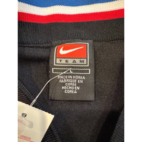 Vtg Nike Philadelphia 76ers Basketball Warm Up Snap Jacket Boy Large 16-18 Black - Picture 6 of 10